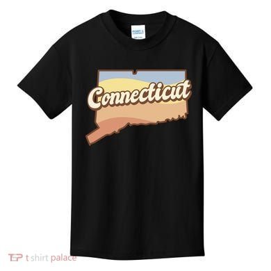 Connecticut Retro Sunset Logo Kids T-Shirt