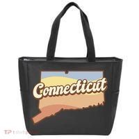 Connecticut Retro Sunset Logo Tote Bag thumb 0