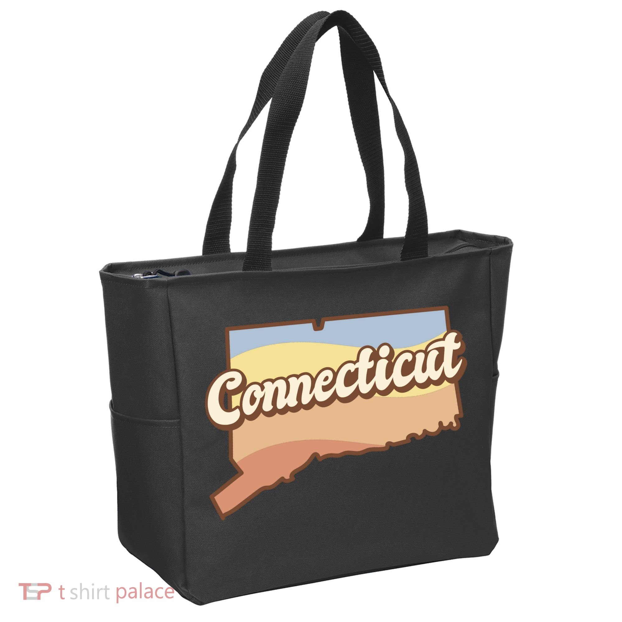 Connecticut Retro Sunset Logo Tote Bag