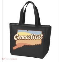 Connecticut Retro Sunset Logo Tote Bag thumb 3