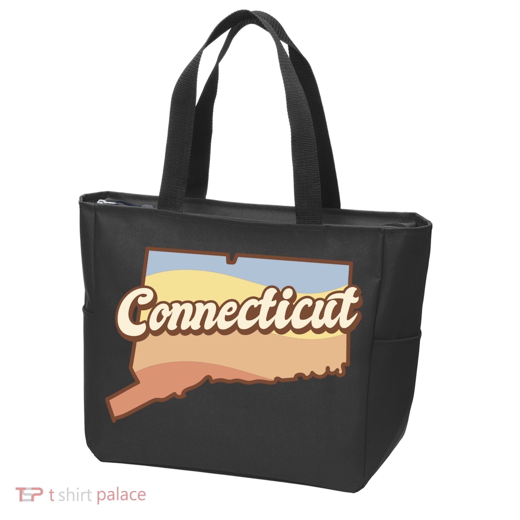 Connecticut Retro Sunset Logo Tote Bag