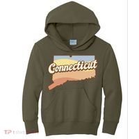 Connecticut Retro Sunset Logo Kids Hoodie thumb 0