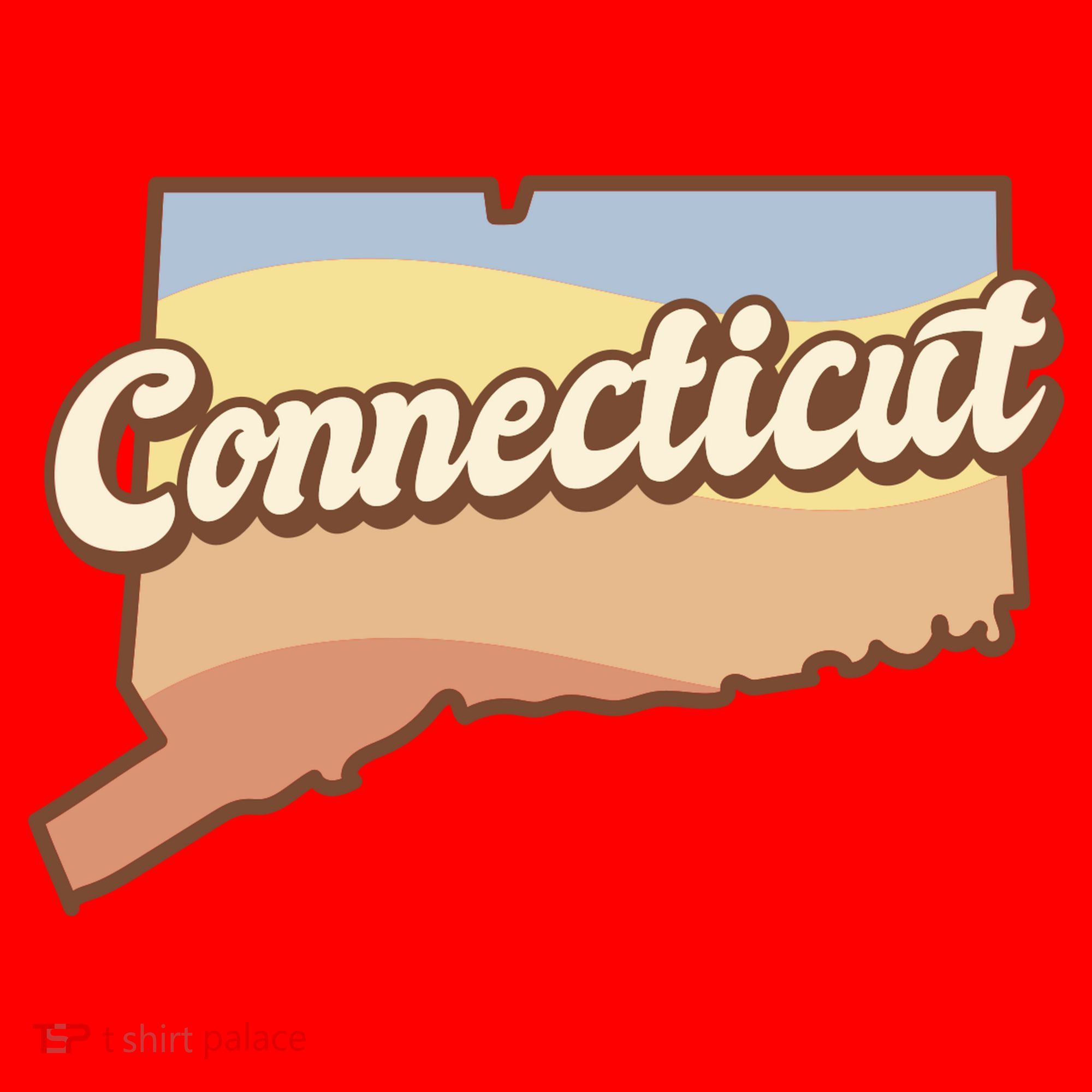 Connecticut Retro Sunset Logo Santa Hat