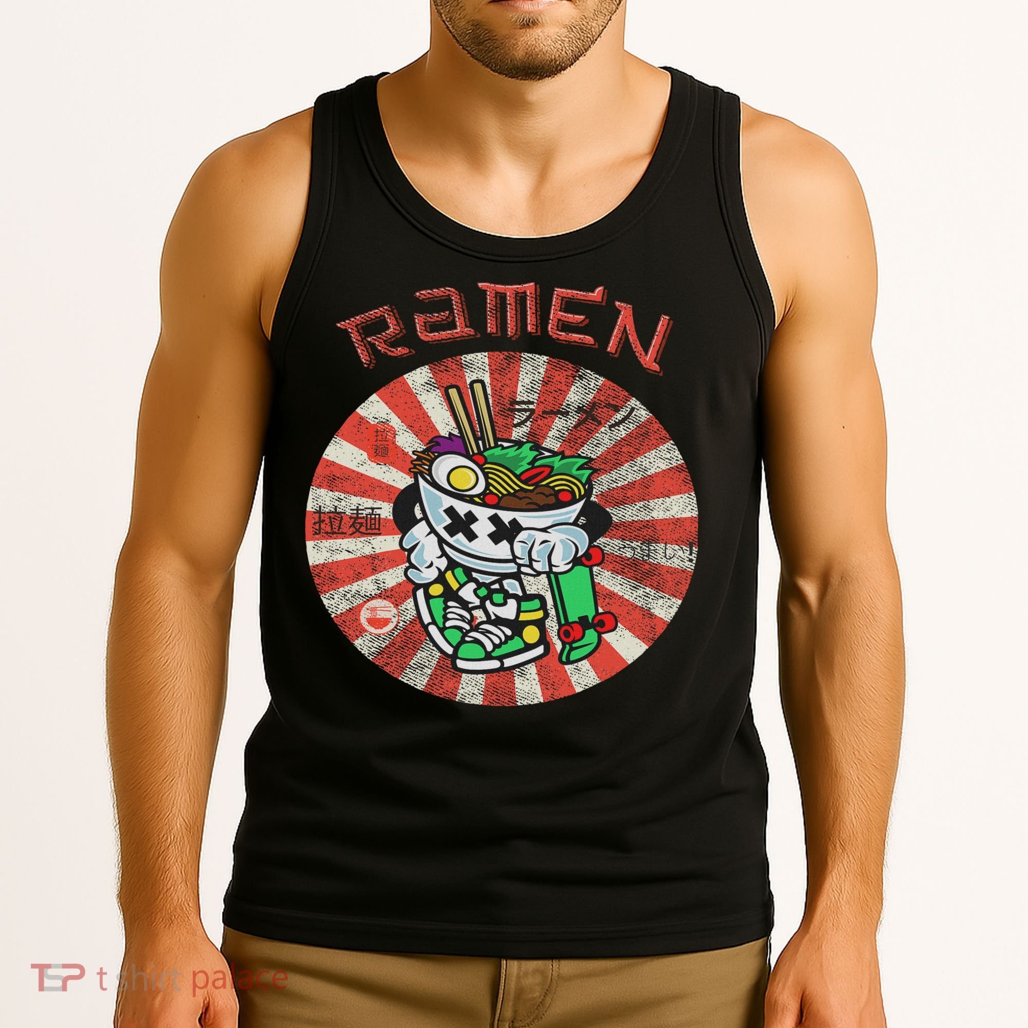Cute Ramen Skater Kawaii Anime Skateboard Lover Ns Tank Top