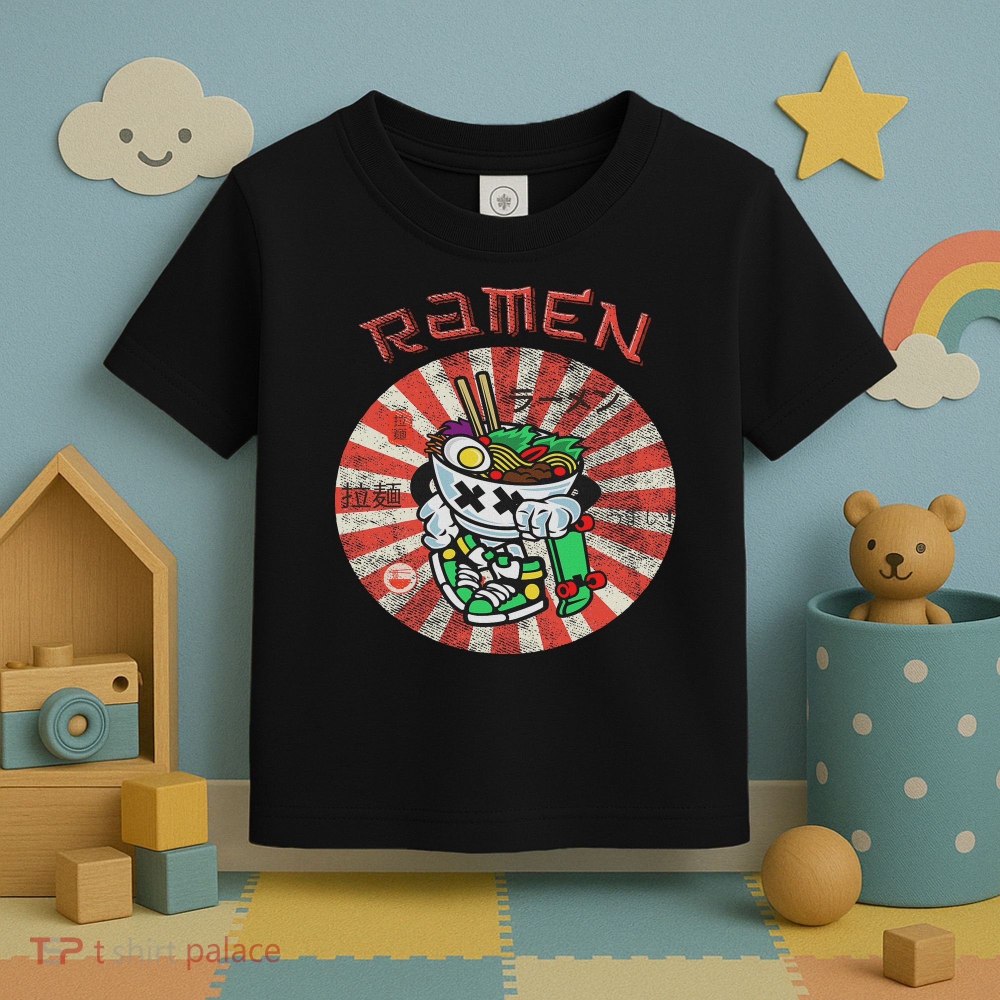 Cute Ramen Skater Kawaii Anime Skateboard Lover Ns Toddler T-Shirt