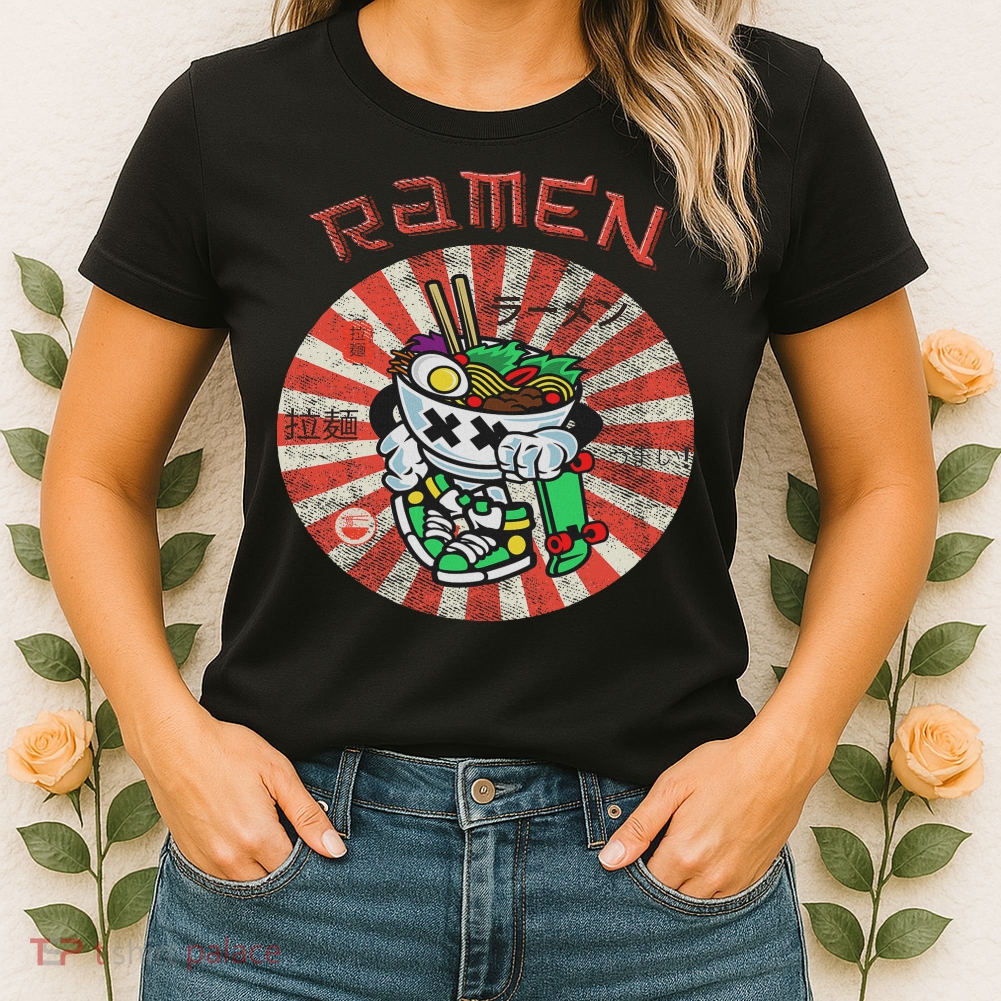 Cute Ramen Skater Kawaii Anime Skateboard Lover Ns Women's T-Shirt