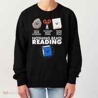 Cute Rock Scissors Paper Nothing Beats Reading Women's Sweatshirt thumb 0