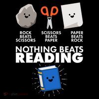 Cute Rock Scissors Paper Nothing Beats Reading Button thumb 1