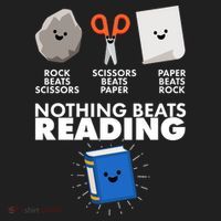 Cute Rock Scissors Paper Nothing Beats Reading Beanie thumb 2