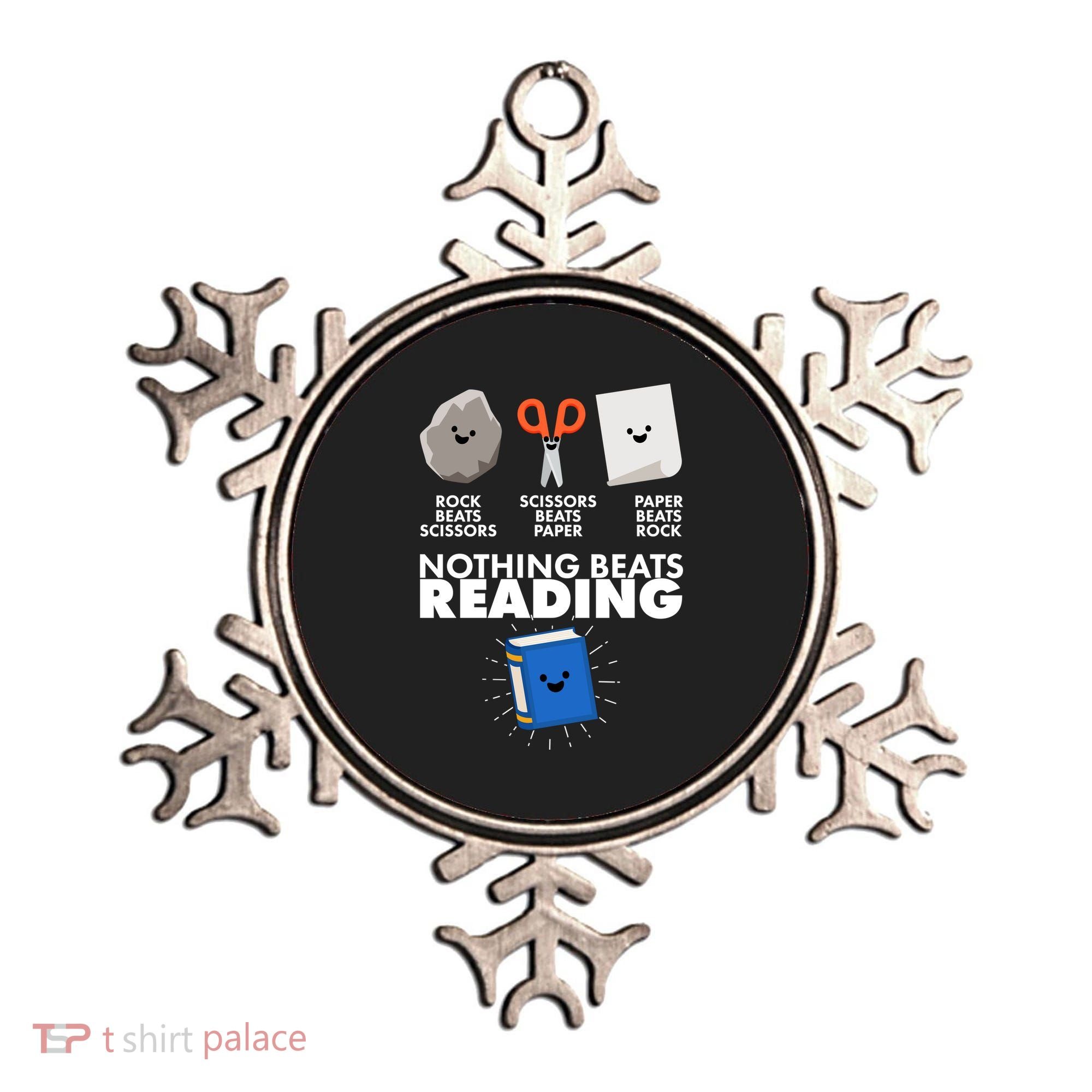 Cute Rock Scissors Paper Nothing Beats Reading Ornament