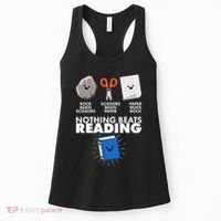 Cute Rock Scissors Paper Nothing Beats Reading Women's Tank Top thumb 0