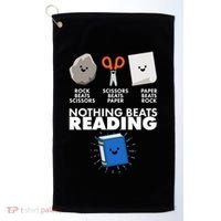 Cute Rock Scissors Paper Nothing Beats Reading Golf Towel thumb 0