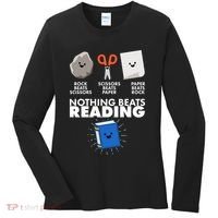 Cute Rock Scissors Paper Nothing Beats Reading Women's Long Sleeve Shirt thumb 0
