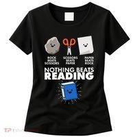 Cute Rock Scissors Paper Nothing Beats Reading Women's T-Shirt thumb 0