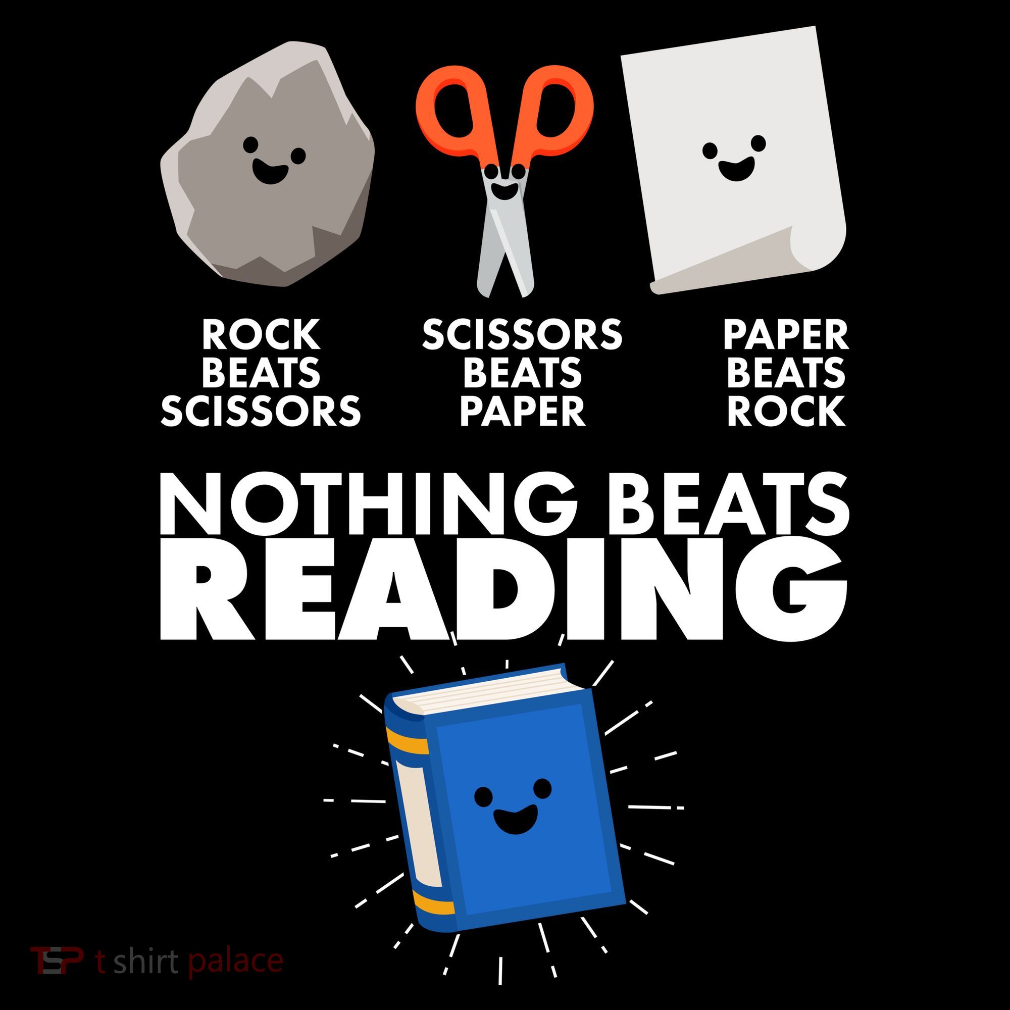 Cute Rock Scissors Paper Nothing Beats Reading Tote Bag