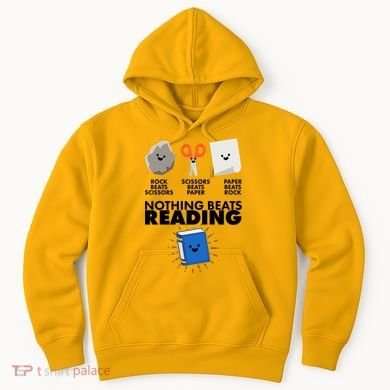 Cute Rock Scissors Paper Nothing Beats Reading Hoodie