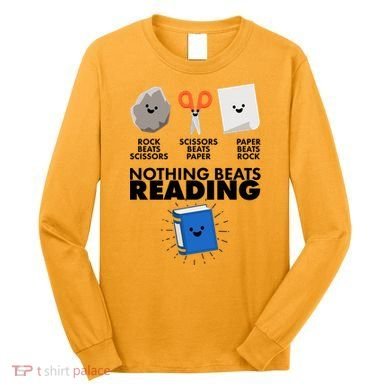 Cute Rock Scissors Paper Nothing Beats Reading Long Sleeve Shirt