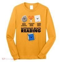Cute Rock Scissors Paper Nothing Beats Reading Long Sleeve Shirt thumb 0
