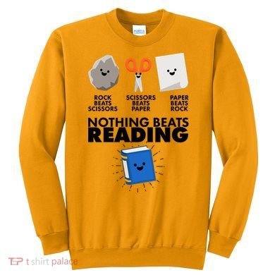 Cute Rock Scissors Paper Nothing Beats Reading Sweatshirt