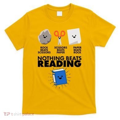 Cute Rock Scissors Paper Nothing Beats Reading T-Shirt