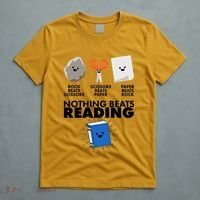 Cute Rock Scissors Paper Nothing Beats Reading T-Shirt thumb 5