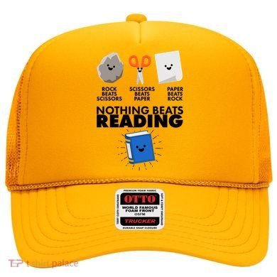 Cute Rock Scissors Paper Nothing Beats Reading Hat