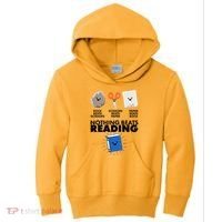 Cute Rock Scissors Paper Nothing Beats Reading Kids Hoodie thumb 0
