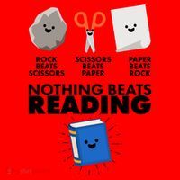 Cute Rock Scissors Paper Nothing Beats Reading Santa Hat thumb 1