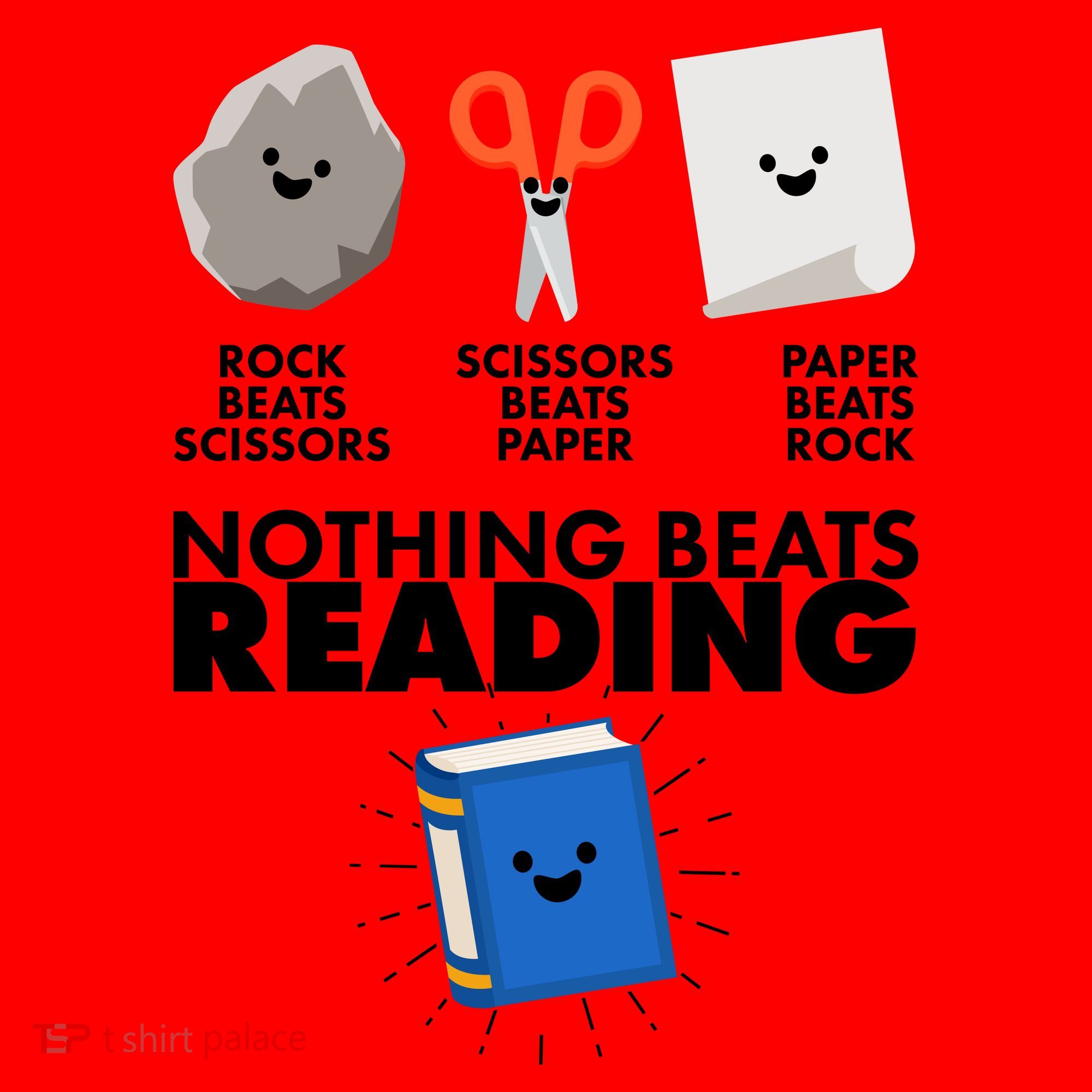 Cute Rock Scissors Paper Nothing Beats Reading Santa Hat