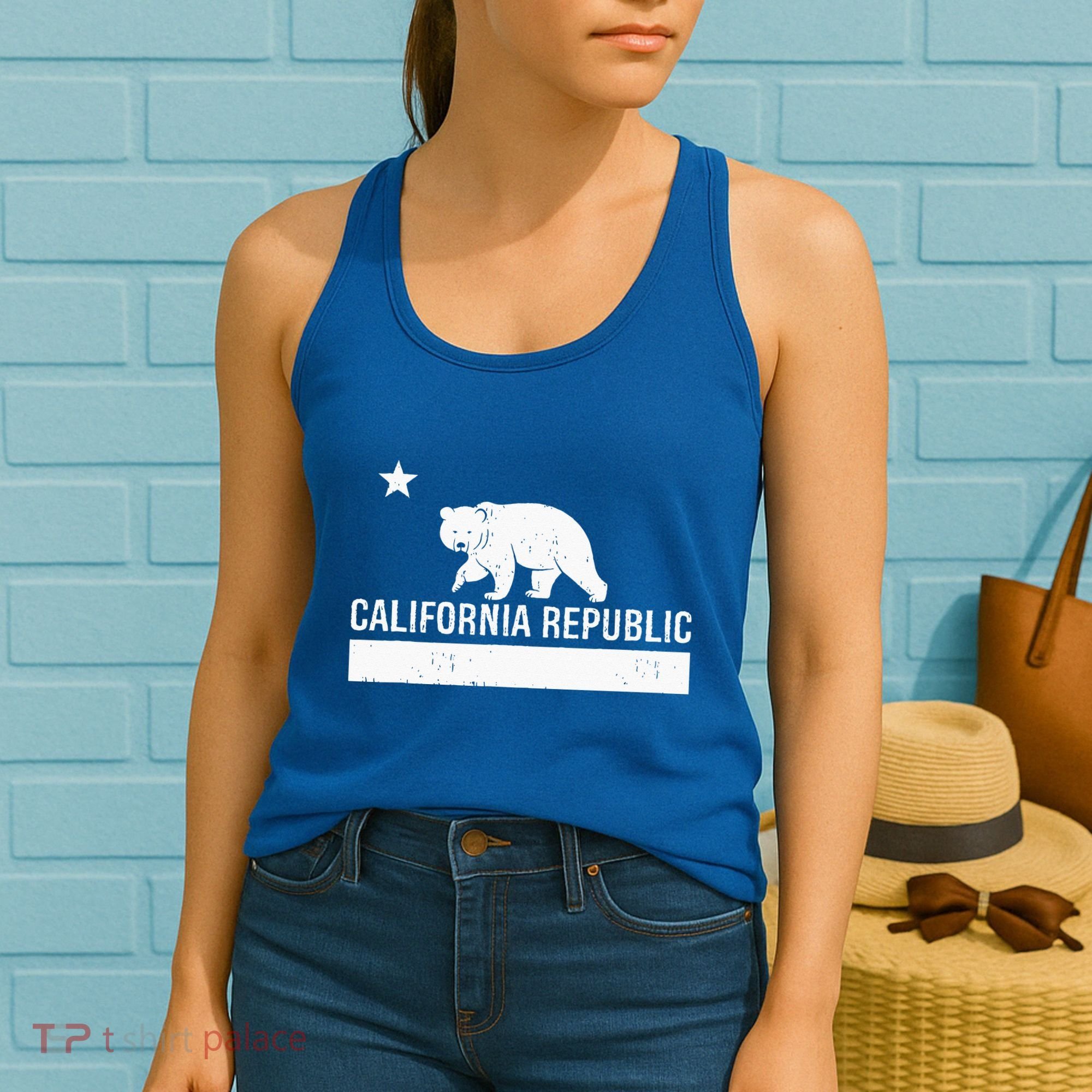 California Republic State Flag Women's Tank Top