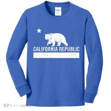 California Republic State Flag Kids Long Sleeve Shirt