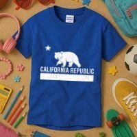California Republic State Flag Kids T-Shirt thumb 3