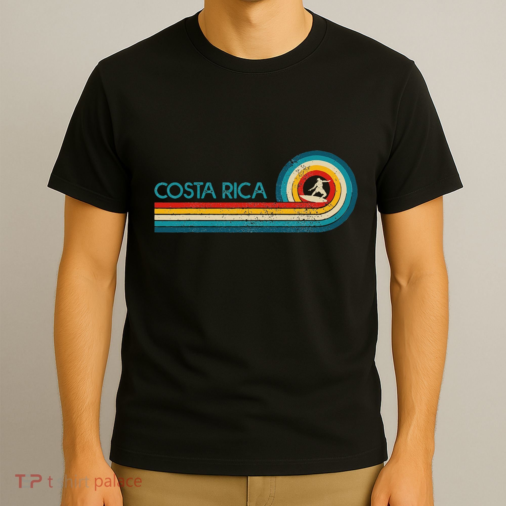 Costa Rica Surf Vintage Beach Surfer Surfing Gift T-Shirt