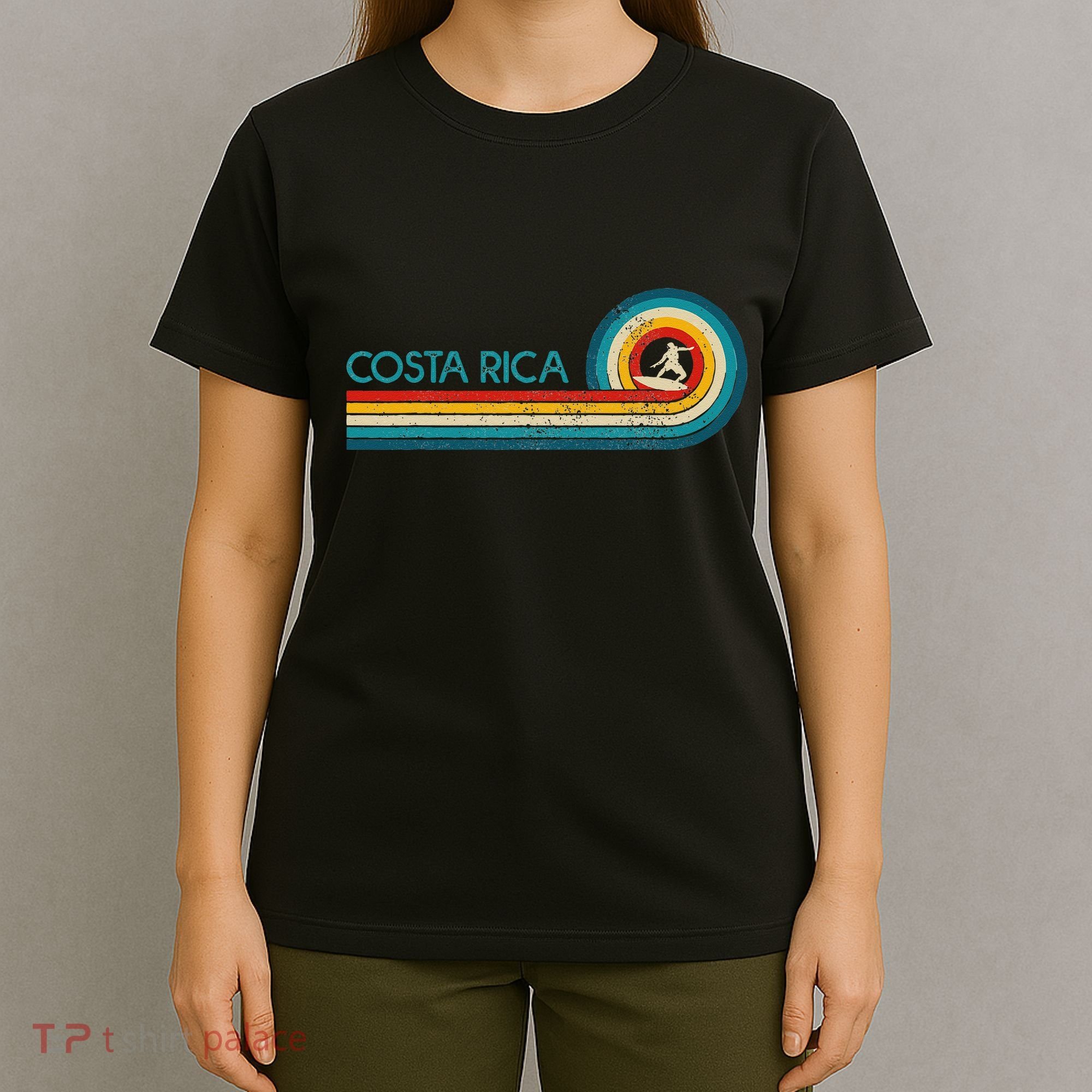 Costa Rica Surf Vintage Beach Surfer Surfing Gift T-Shirt