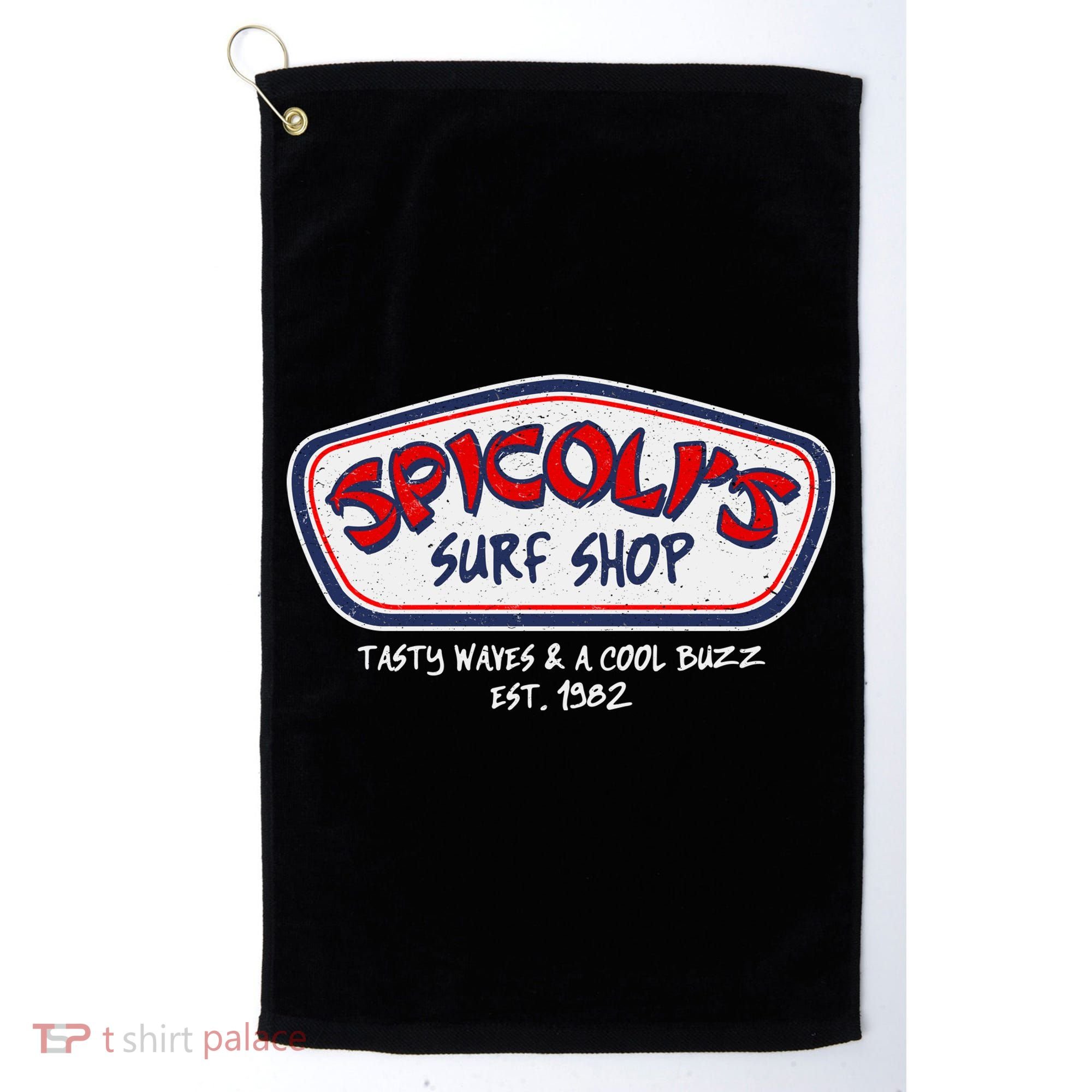 Cool Retro Spicoli’S Surf Shop Logo Golf Towel