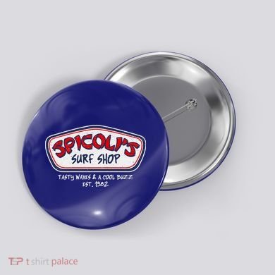 Cool Retro Spicoli’S Surf Shop Logo Button