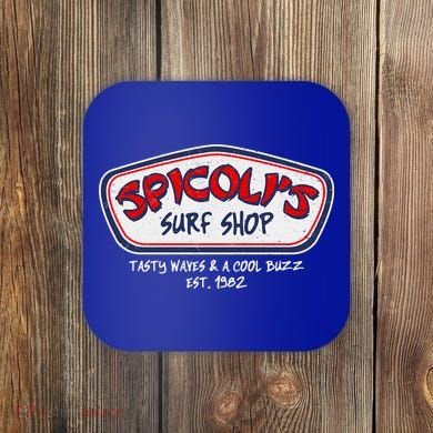 Cool Retro Spicoli’S Surf Shop Logo Coaster