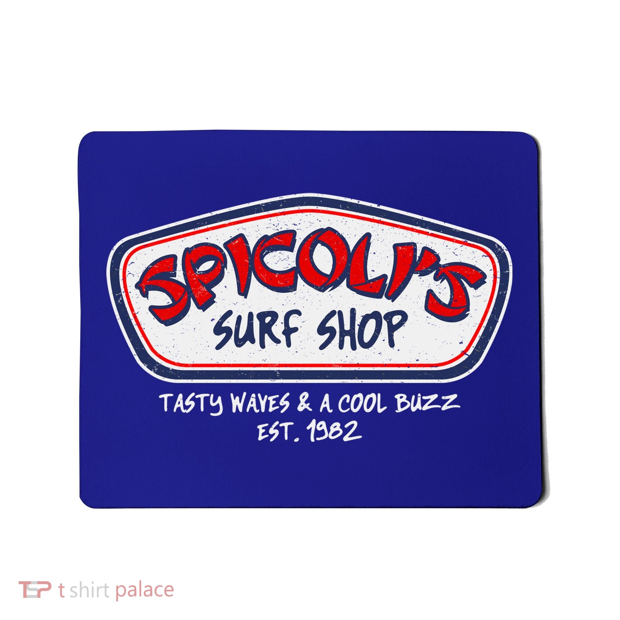 Cool Retro Spicoli’S Surf Shop Logo Mousepad