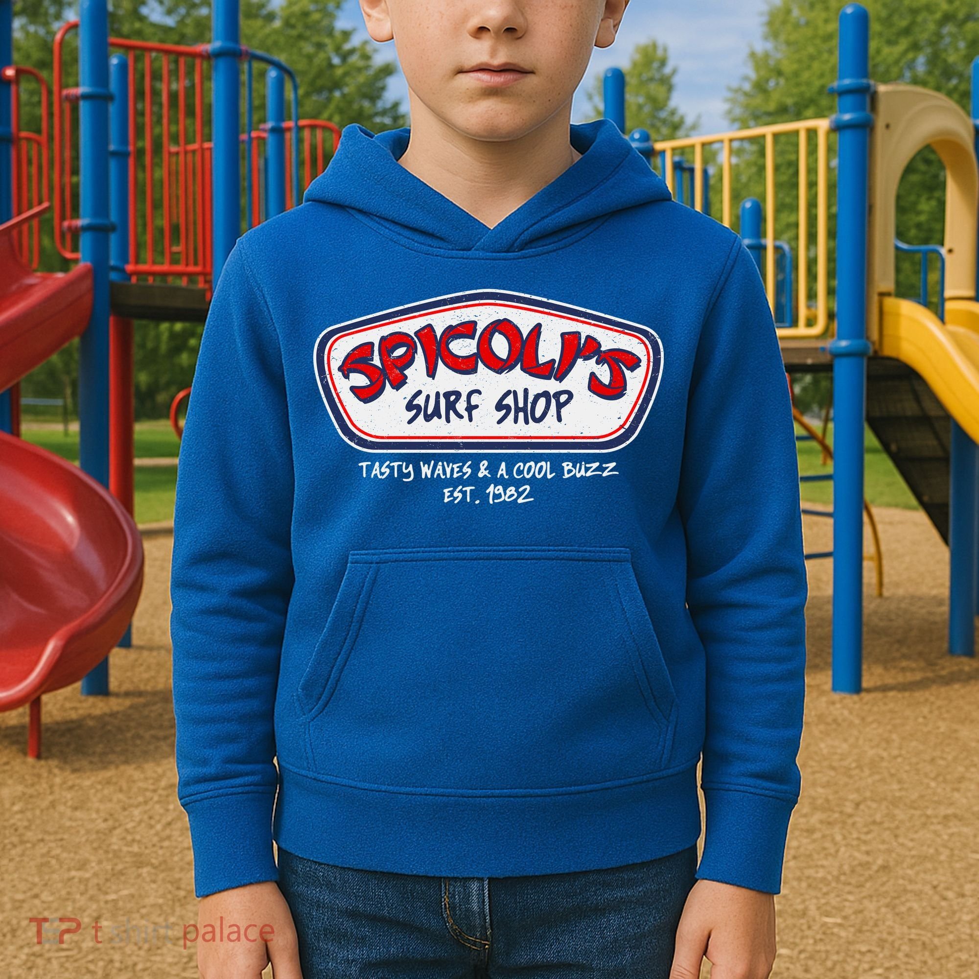 Cool Retro Spicoli’S Surf Shop Logo Kids Hoodie
