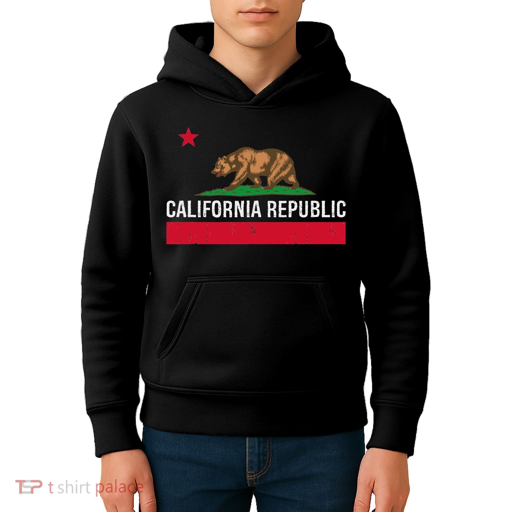 California Republic State Flag Kids Hoodie