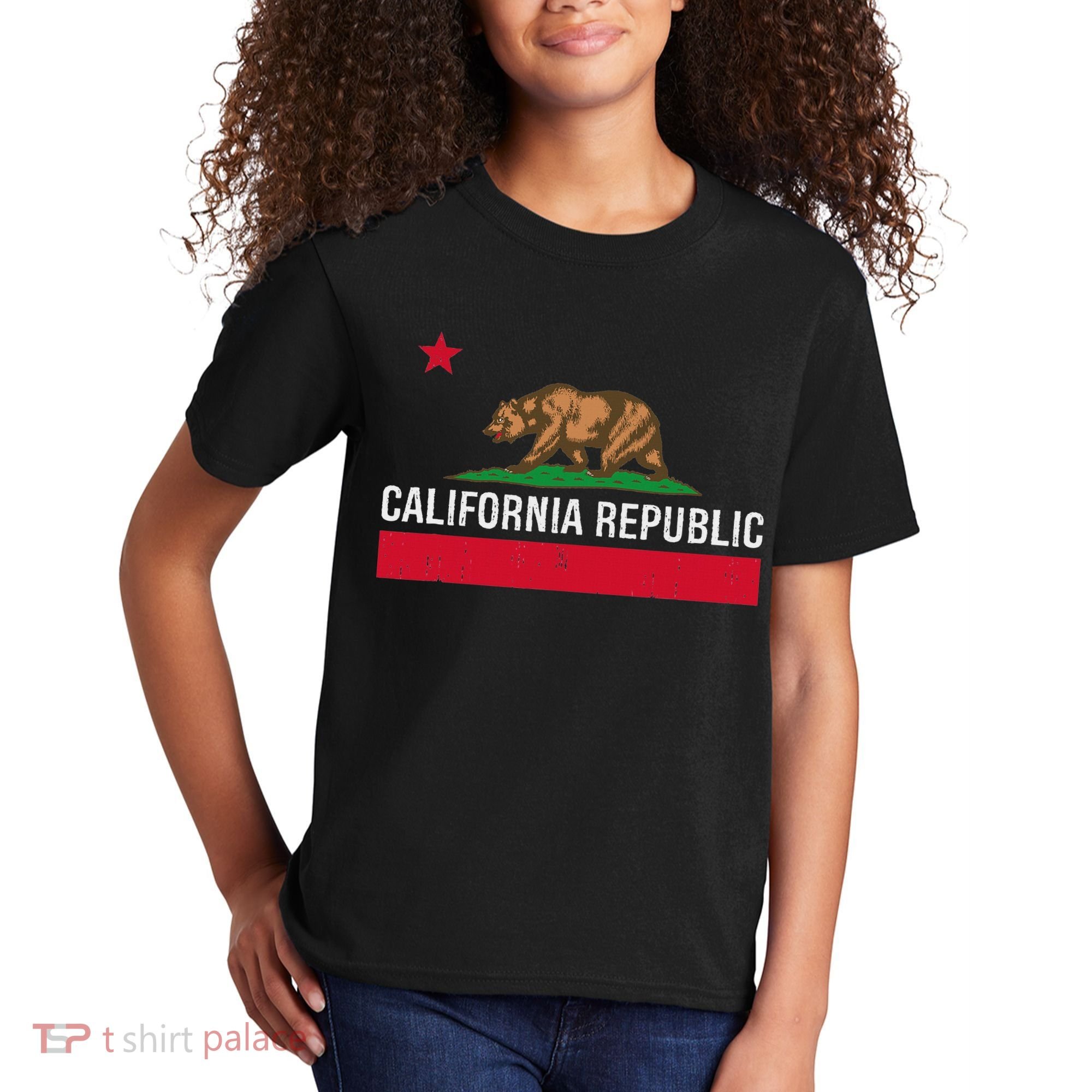 California Republic State Flag Kids T-Shirt