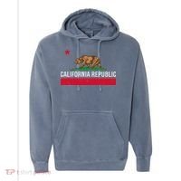 California Republic State Flag Comfort Colors Garment-Dyed Hooded Sweatshirt thumb 0