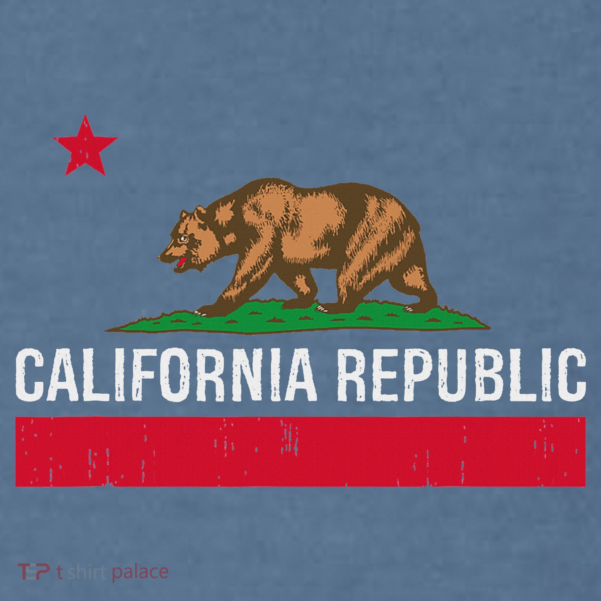 California Republic State Flag Comfort Colors Garment-Dyed Hooded Sweatshirt