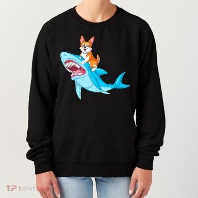 Corgi Riding Shark Women's Sweatshirt
