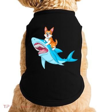 Corgi Riding Shark Doggie Tank