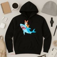 Corgi Riding Shark Hoodie thumb 3