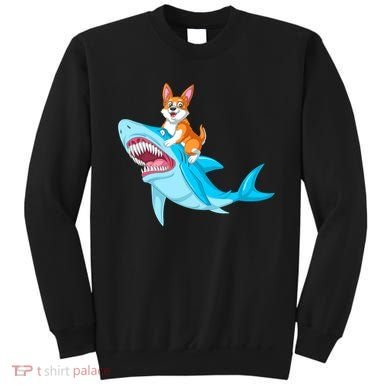 Corgi Riding Shark Sweatshirt