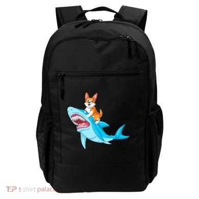 Corgi Riding Shark Backpack