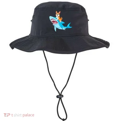 Corgi Riding Shark Bucket Hat