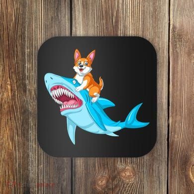 Corgi Riding Shark Coaster
